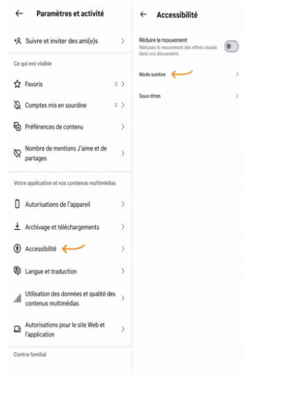pour activer le mode sombre instagram sur ordinateur