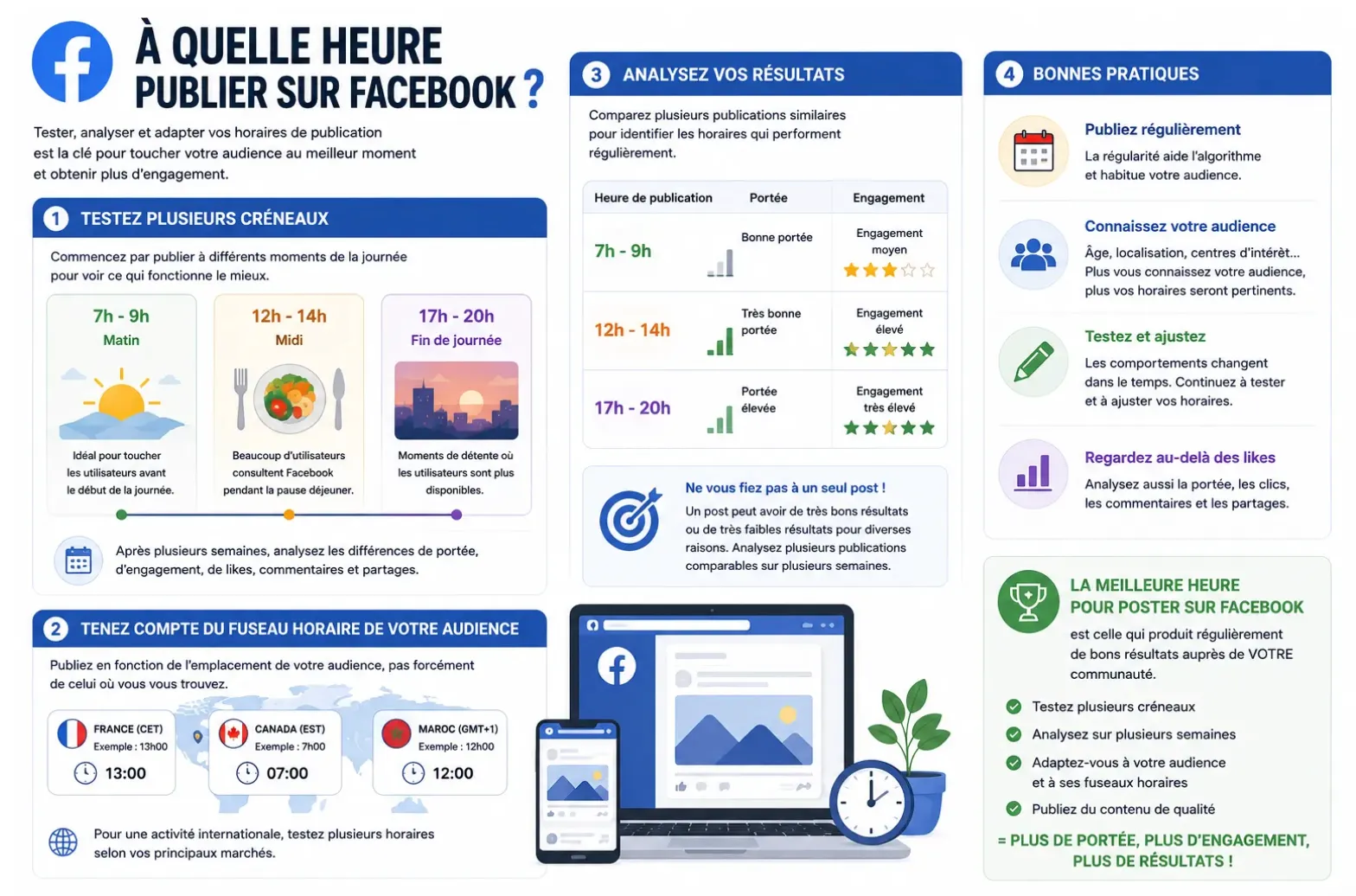 a quelle heure publier sur facebook