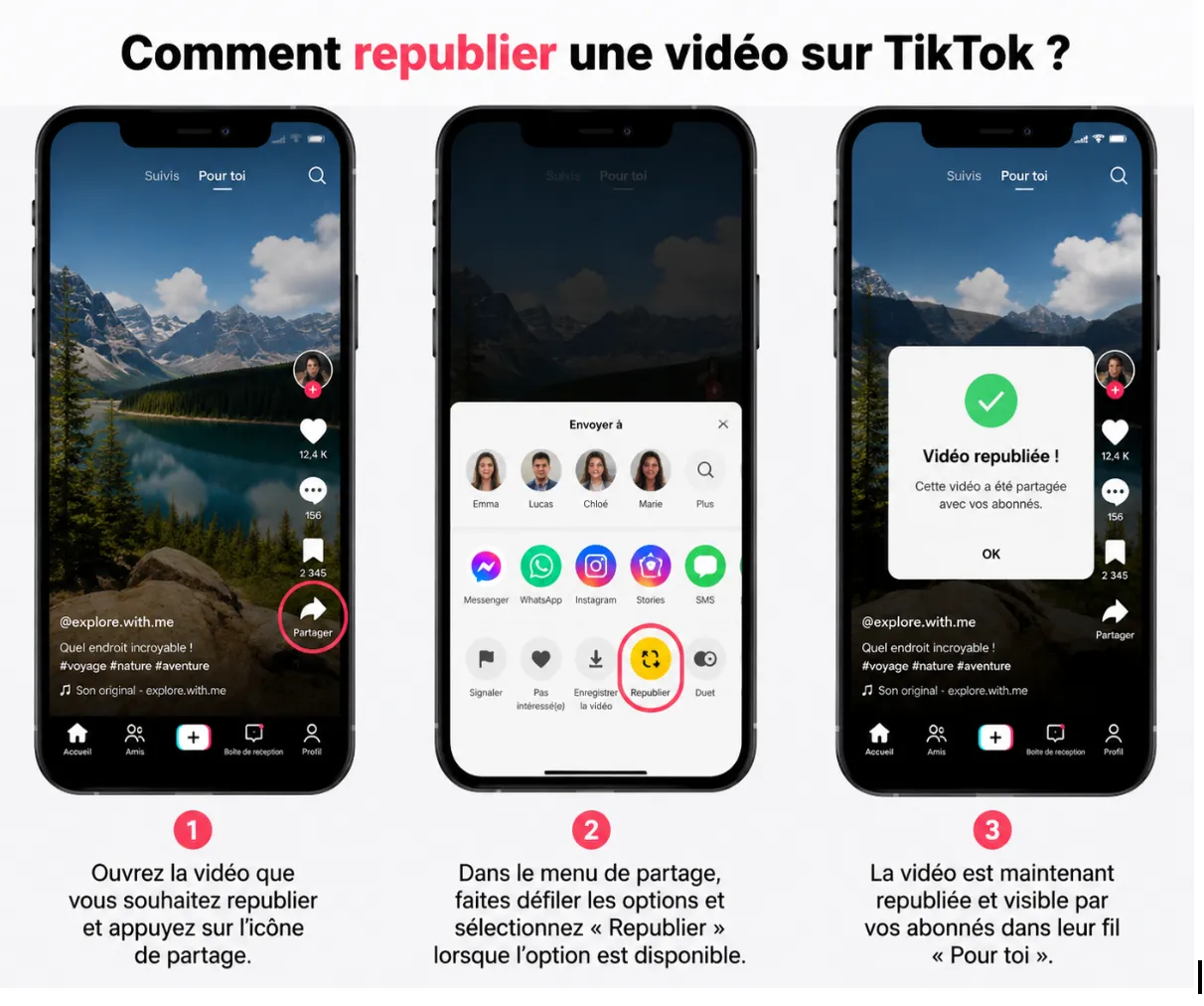 comment pepublier video sur tiktok