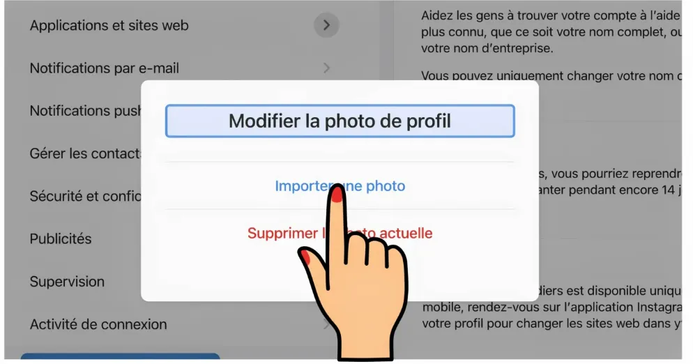 modifier la photo de profil