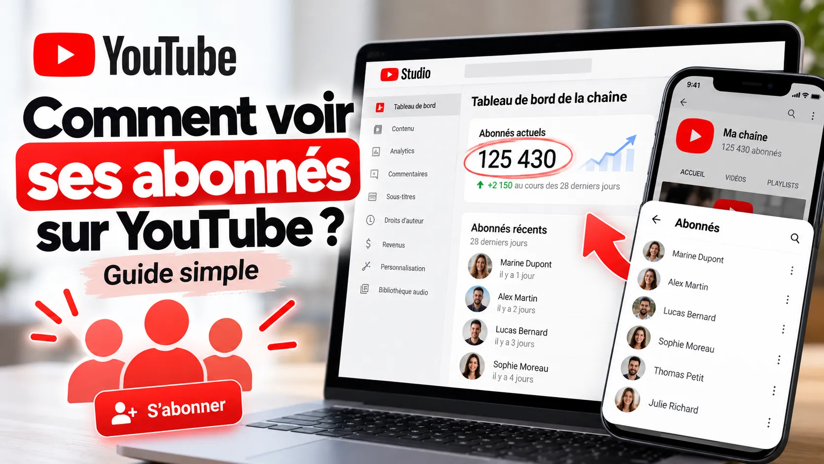 comment voir ses abonnes youtube