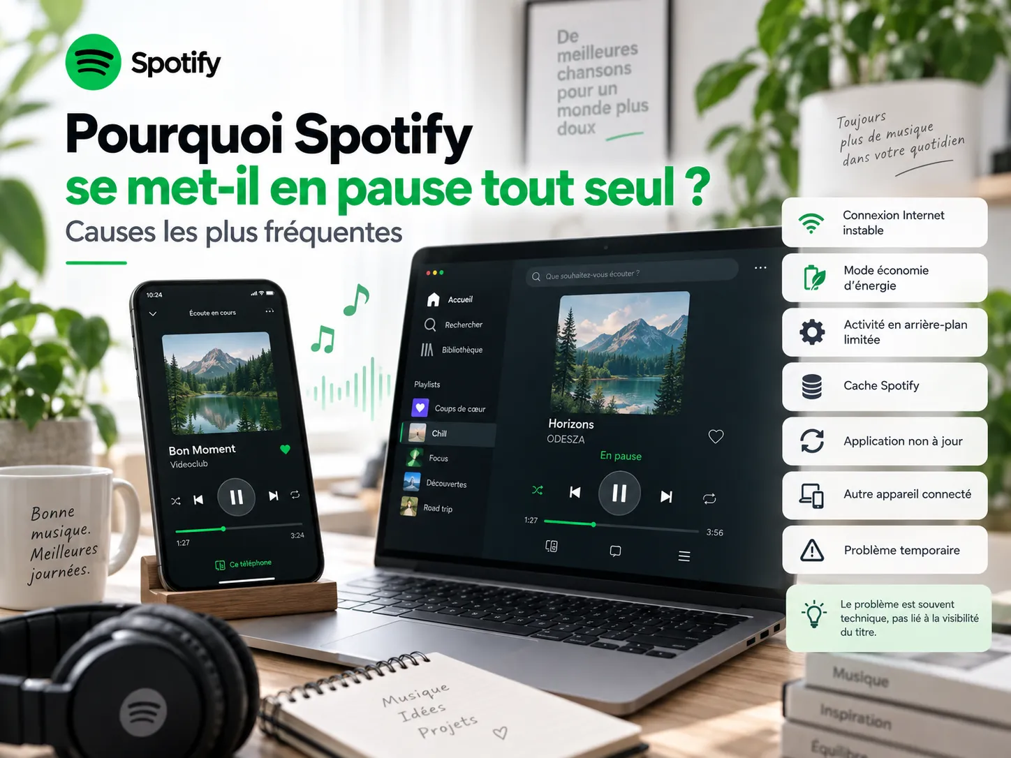 pourquoi spotify se met il en pause tout seul