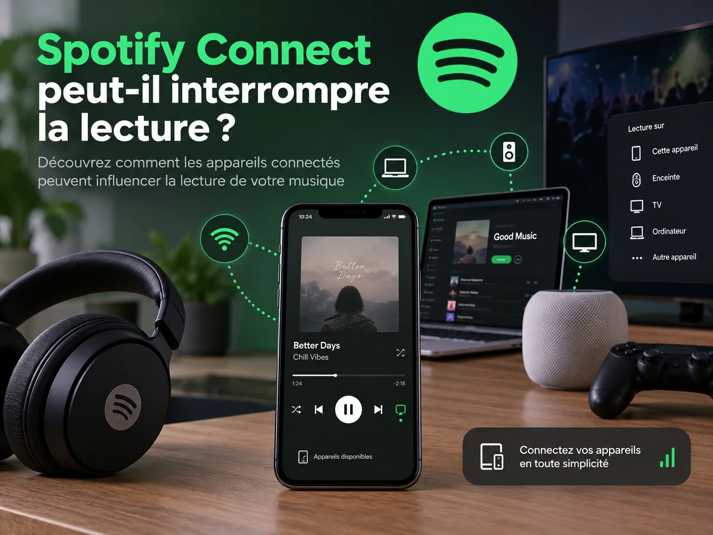 spotify connect puet il interrompre la lecture