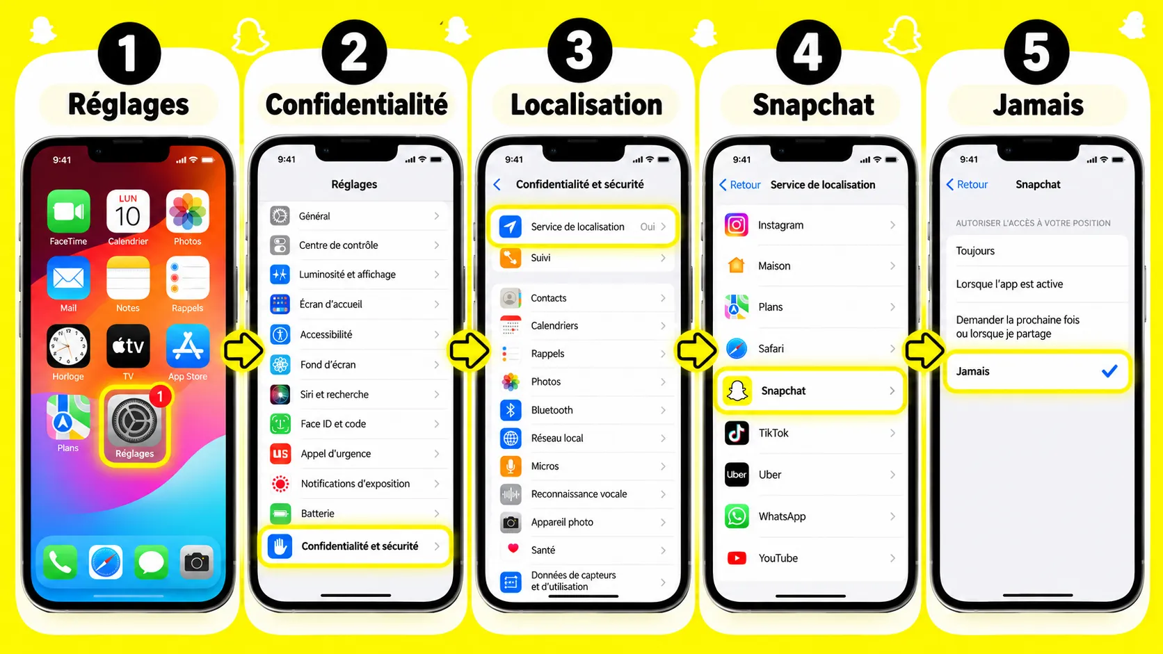 Comment désactiver la localisation sur Snapchat ? 3 desactiver localisation snapchat iphone