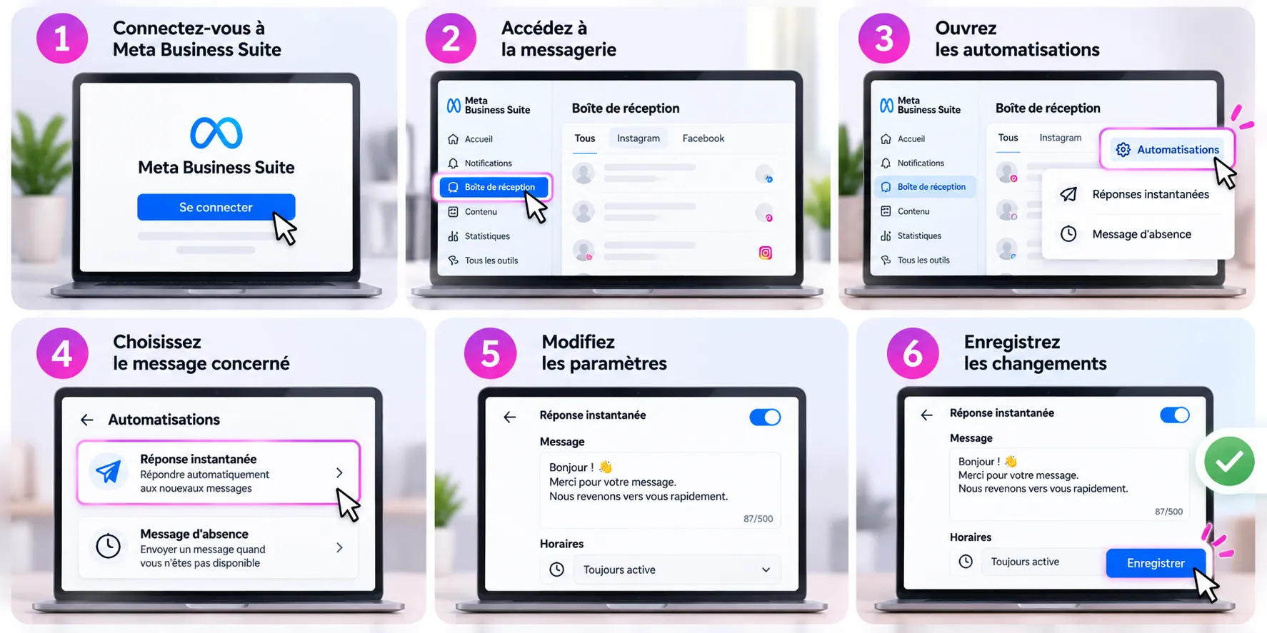 modifier reponse automatique instagram