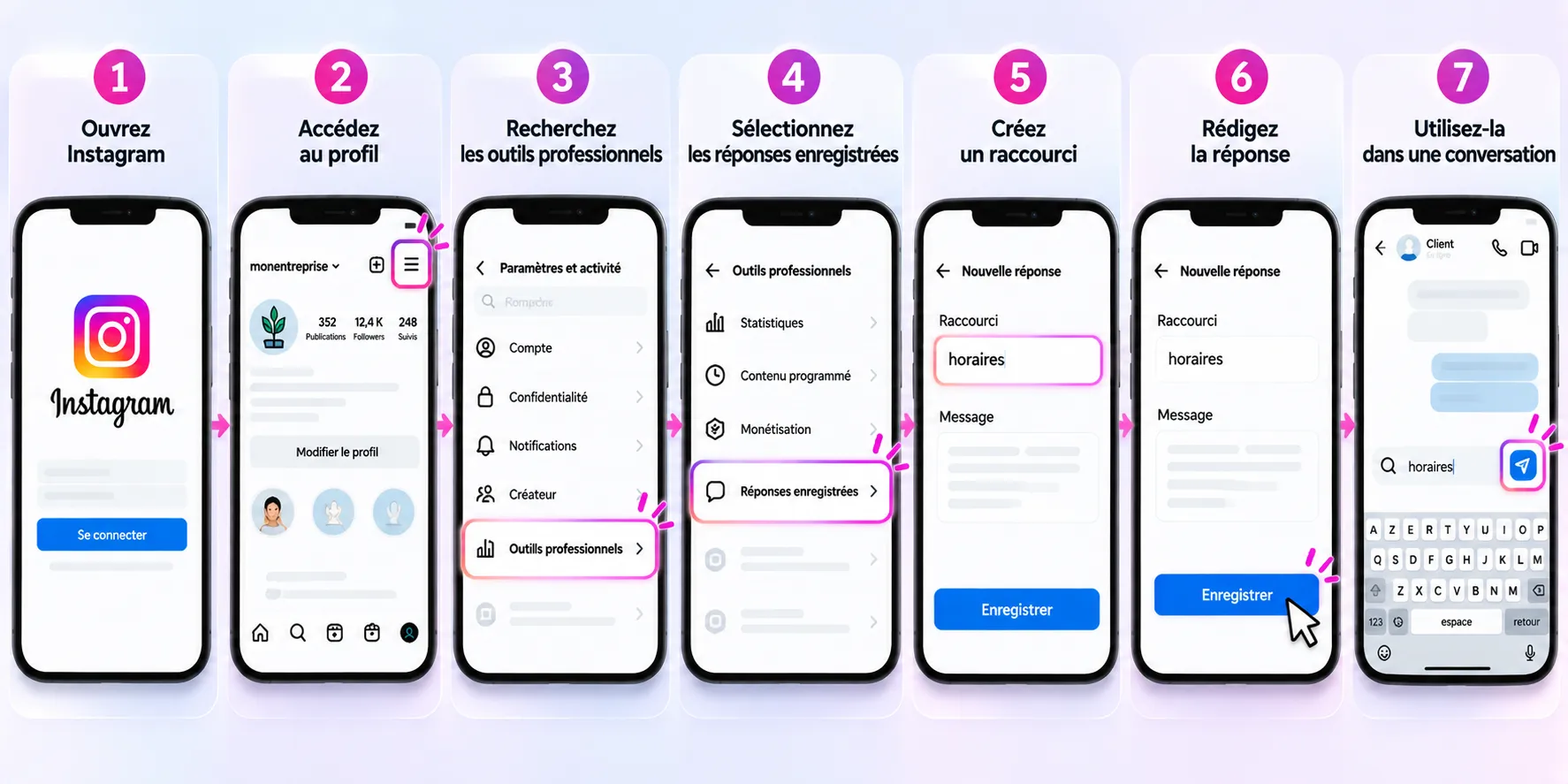 reponses enregistrees instagram